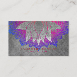 Cartão De Visita Logotipo de Mandala de Flor de Lótus Elegante Inst