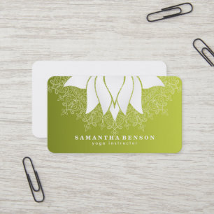 Cartão De Visita Logotipo de Mandala de Flor de Lótus Elegante Inst