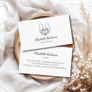 Cartão De Visita Logotipo de mãos minimalistas - Birth Doula, parte
