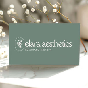 Cartão De Visita Logotipo de Med Spa Minimalista Cuidados com a Pel