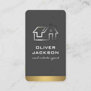 Cartão De Visita Logotipo de Metal para Casa de Imóveis