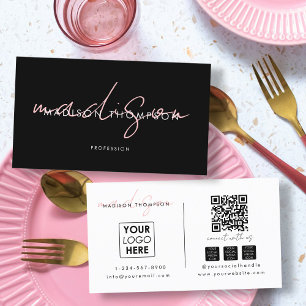 Cartão De Visita Logotipo de mídia social de código QR de script mo