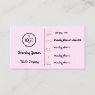 Cartão De Visita Logotipo de mídia social Dourado Código QR Dourado