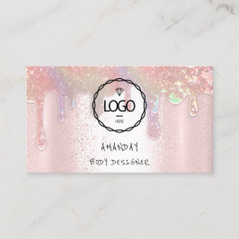 Cartão De Visita Logotipo de mídia social Logotipo QR Code Rosa Soa