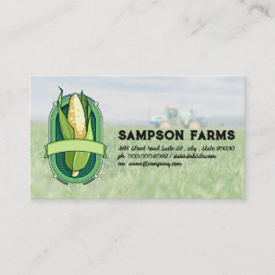 Cartão De Visita Logotipo de Milho Fazenda e Trator