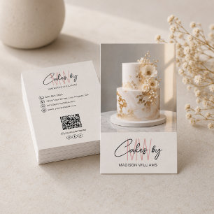 Cartão De Visita Logotipo de Monograma de Chef de Bolo de Padaria Q