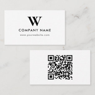 Cartão De Visita Logotipo de Monograma de Empresa Escaneável Websit
