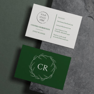 Cartão De Visita Logotipo de Monograma Minimalista com Coroa de Oli