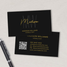 Logotipo de Monograma Moderno Código QR Preto Dour