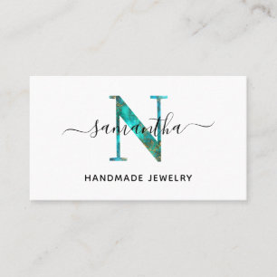 Cartão De Visita Logotipo de Monograma N Elegante Assinatura Turque