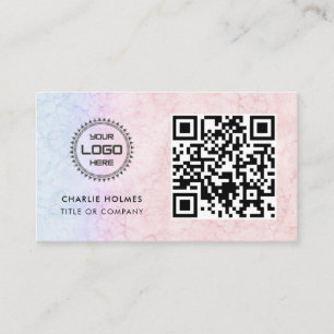 Cartão De Visita Logotipo de Negócios Código QR Profissional e Mo