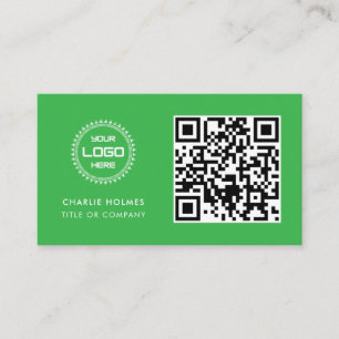 Cartão De Visita Logotipo de Negócios Código QR Profissional e Mo