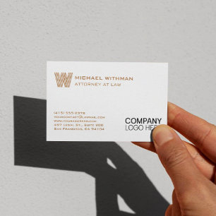 CARTÃO DE VISITA LOGOTIPO DE NEGÓCIOS MONOGRAMA LINHA BRONZE PROFIS