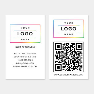 Cartão De Visita Logotipo de Negócios Personalizado e Código QR do 