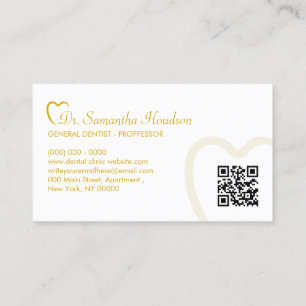 Cartão De Visita Logotipo de Odontologia Código Qr Simples Amarelo
