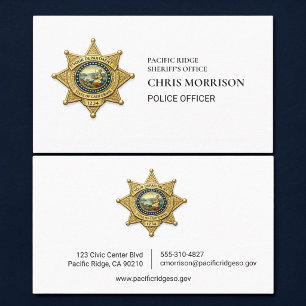 Cartão De Visita Logotipo de Oficial de Polícia Xerife