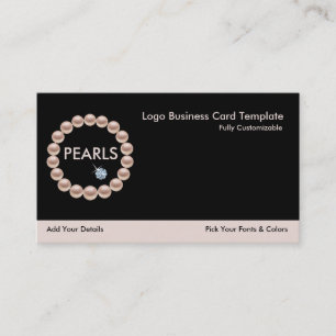 Cartão De Visita Logotipo de Ouros Rhinestones e Logotipo de Pérol