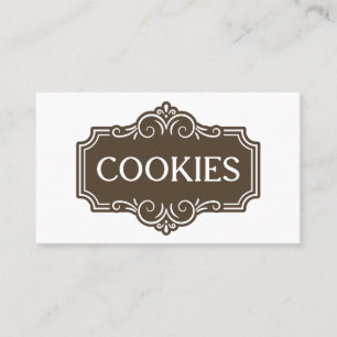 Cartão De Visita Logotipo de Padaria de Biscoitos com Filigrana Vin