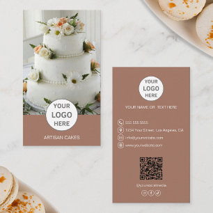 Cartão De Visita Logotipo de Padaria de Bolos Foto Marrom