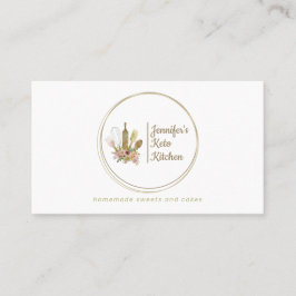 Cartão De Visita Logotipo de Padaria Rústica Chef Keto Vegano