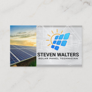 Cartão De Visita Logotipo de Painel Solar   Energia Renovável