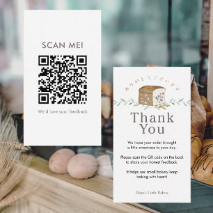 Cartão De Visita Logotipo de Pão Botânico Código QR Deixe uma Avali