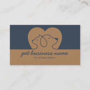 Cartão De Visita Logotipo de Pet Cão, coração