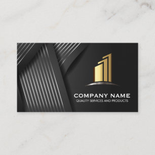 Cartão De Visita Logotipo de Pilar Dourado   Fundo da Faixa de Opçõ