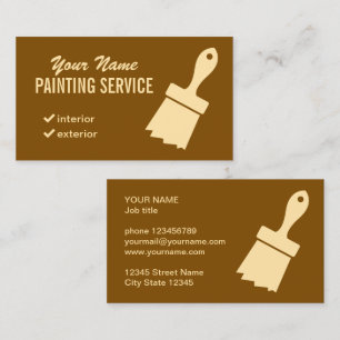 Cartão De Visita Logotipo de pincel de pintura para modelo de cartã