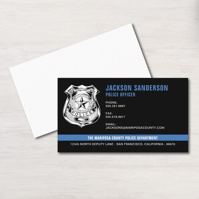 Cartão De Visita Logotipo de Polícia do Departamento de Polícia (Police Officer Department Law Enforcement Logo Business Card)