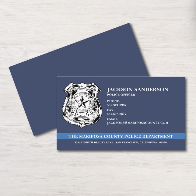 Cartão De Visita Logotipo de Polícia do Departamento de Polícia (Police Officer Department Law Enforcement Logo Business Card)