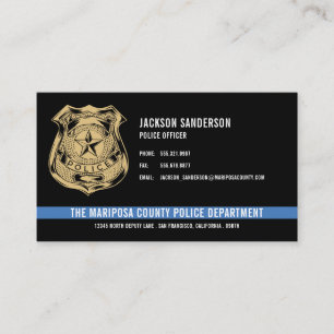 Cartão De Visita Logotipo de Polícia do Departamento de Polícia Per