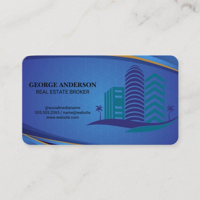 Cartão De Visita Logotipo de Propriedade | Edifícios Imobiliários (Frente)