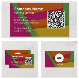 Cartão De Visita Logotipo de QR Code Moderno e Legal