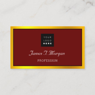 Cartão De Visita Logotipo de quadro profissional elegante Black Bur