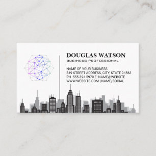 Cartão De Visita Logotipo de rede   Linha Skyline Cidade