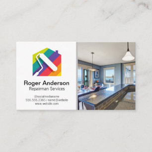 Cartão De Visita Logotipo de Reparador Doméstico Cozinha Reform