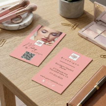 Logotipo de Rosto Cor-de-Rosa em Script Código QR 