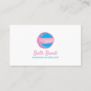 Cartão De Visita Logotipo de Sabonete Natural Rosa Azul Spa Banho d