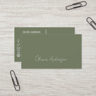 Cartão De Visita Logotipo de Sage & White Contact minimalista moder