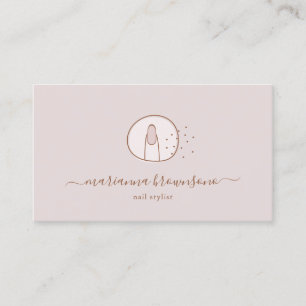 Cartão De Visita Logotipo de Salão de Beleza de Estilista de Unhas