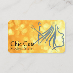 Cartão De Visita Logotipo de Salão de Corte de Cabelo   Beleza