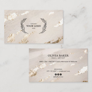 Cartão De Visita Logotipo de Salão de Unhas/ Técnico de Luxo Elegan
