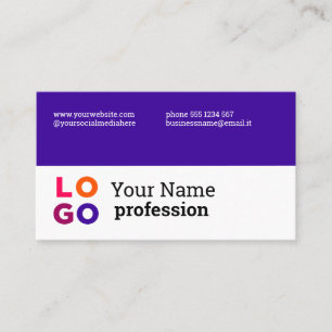 Cartão De Visita Logotipo de sua empresa Simples Roxo