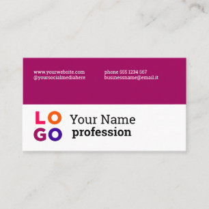 Cartão De Visita Logotipo de sua empresa Vinho simples personalizad