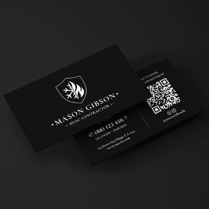 Cartão De Visita Logotipo de Técnico de Aquecimento Moderno AC Pret