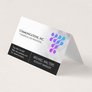Cartão De Visita Logotipo de Tecnologia Moderna Início de Comunic
