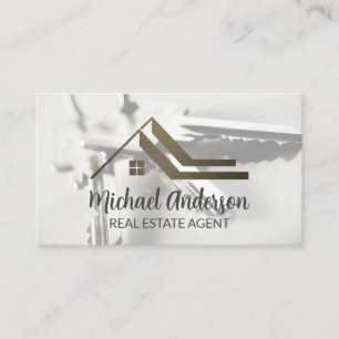 Cartão De Visita Logotipo de Telhado de Imóveis   Chaves de Casa