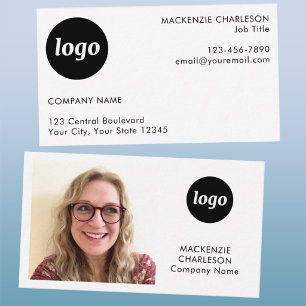 Cartão De Visita Logotipo de Texto de Foto Simples Minimalista