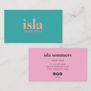 Cartão De Visita Logotipo de Tipografia Rosa Água Minimalista